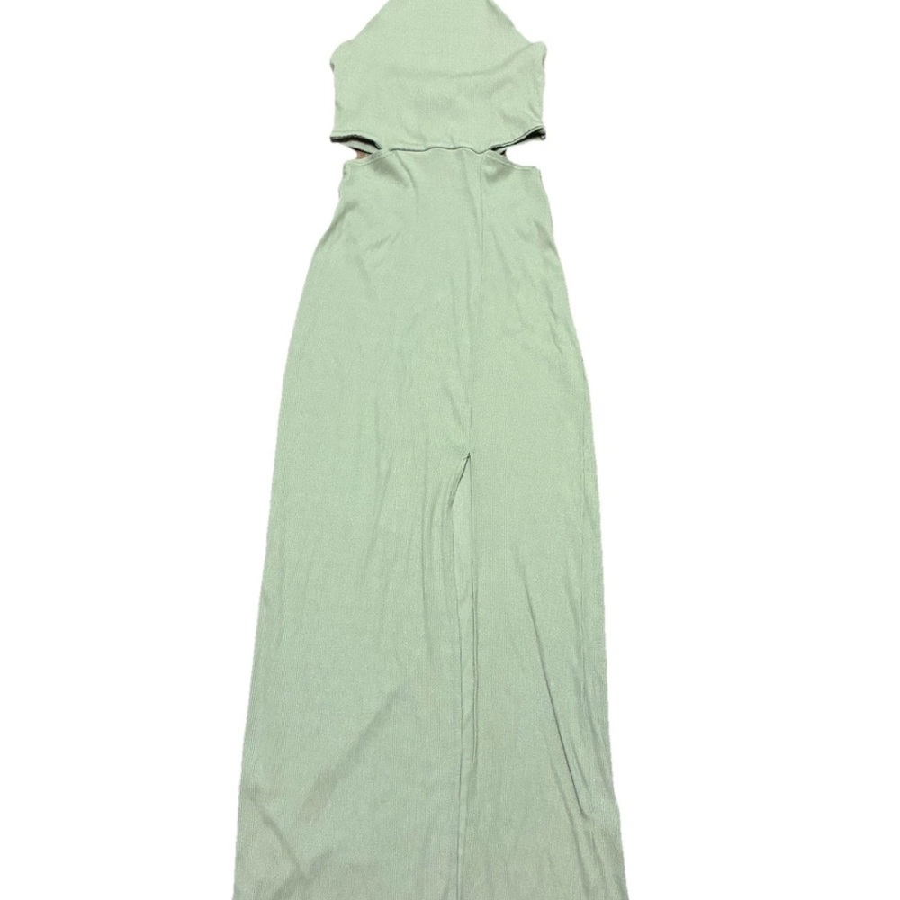 Lulus Sage Green Cutout Maxi Dress XS Ribbed Bodycon Summer - Picture 4 of 7